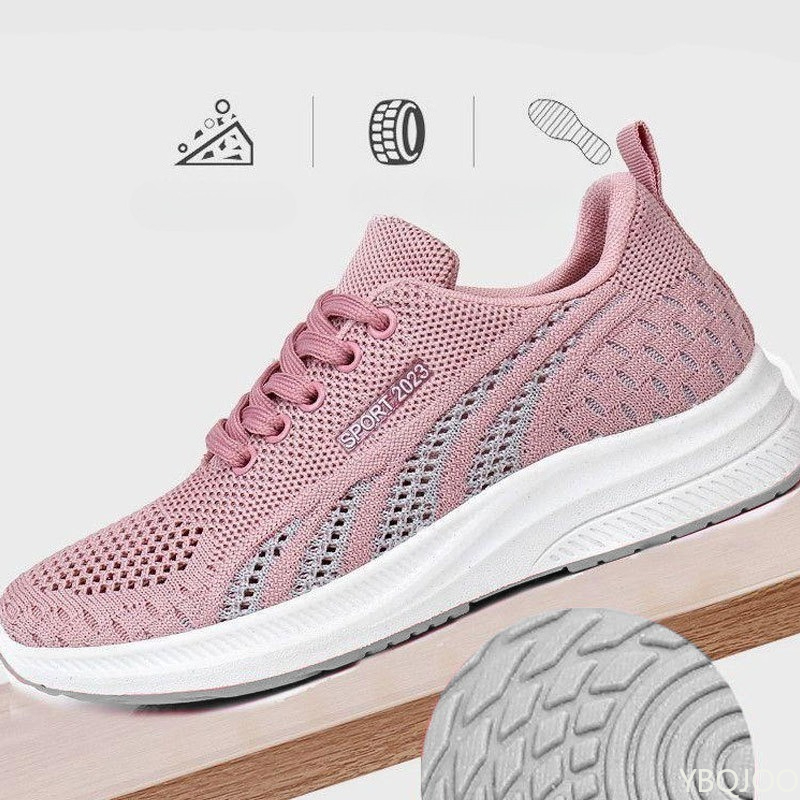 Breathable Mesh Athletic Shoes - Tênis Femininos Leves e Casuais de