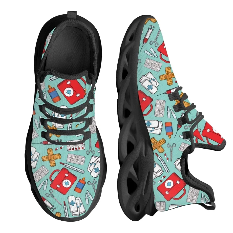 Knit Fabric Lace Up Sneakers - Tênis Femininos de Corrida Personalizados, Design