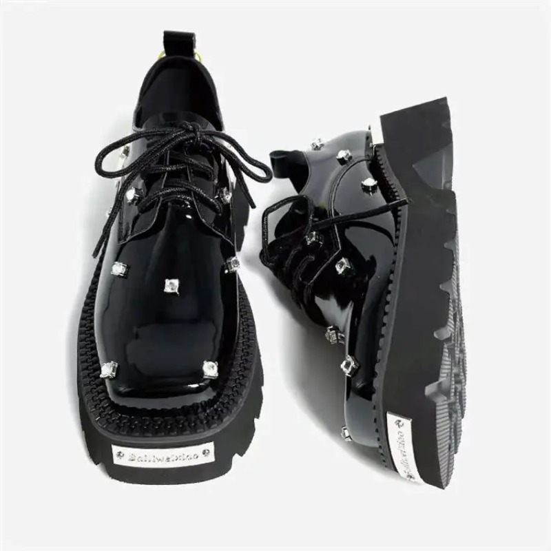 Sandals - Mulheres mocassins plataforma de cristal chunky