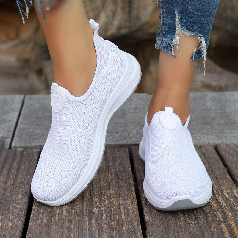 Breathable Mesh Athletic Shoes - Tênis esportivo feminino casual slip-on malha
