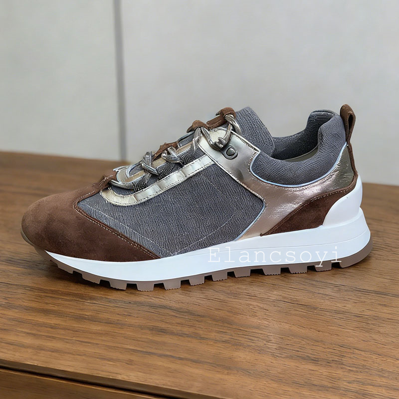 Tênis Feminino Casual com Cada - Knit Fabric Lace Up Sneakers avaliação e preço