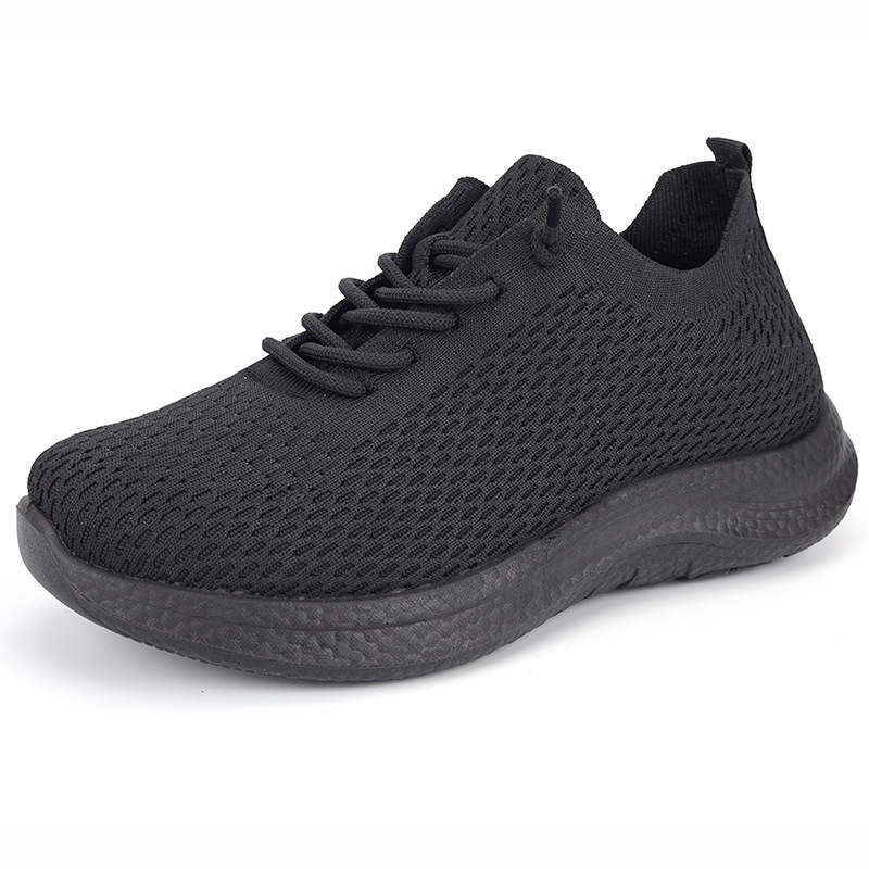 Tênis femininos de verão, resp - Knit Fabric Lace Up Sneakers avaliação e preço