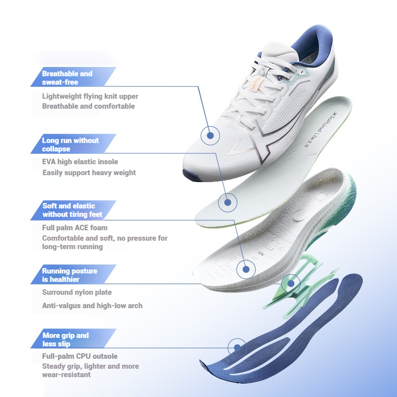 Xtep 2000km mais tênis de corr - Reflective Night Running Shoes avaliação e preço