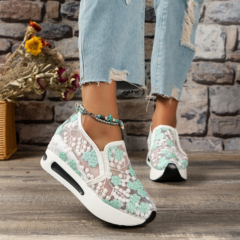 Sapatilhas de renda plataforma - Breathable Mesh Athletic Shoes avaliação e preço